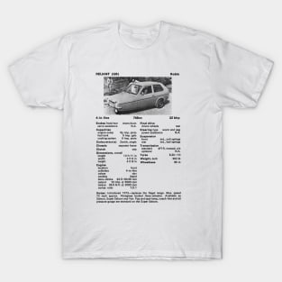 RELIANT ROBIN - technical data T-Shirt